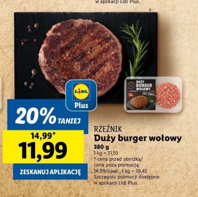 Big burger Rzeźnik codzienna dostawa promocja