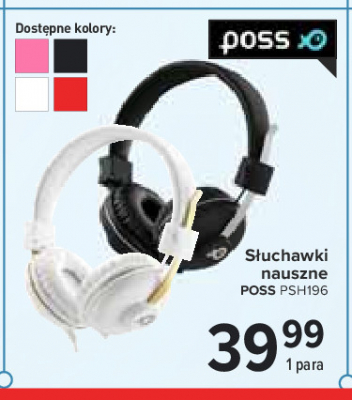 Słuchawki nauszne psh196 białe Poss promocja