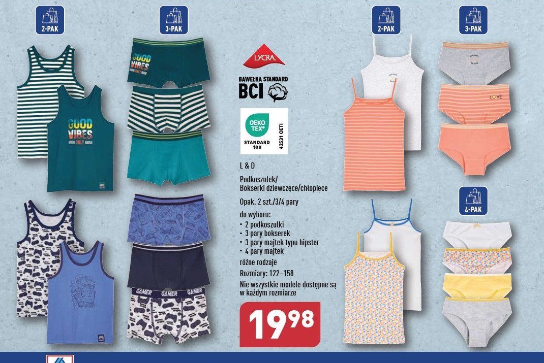 Majtki hipster 122-158 promocja