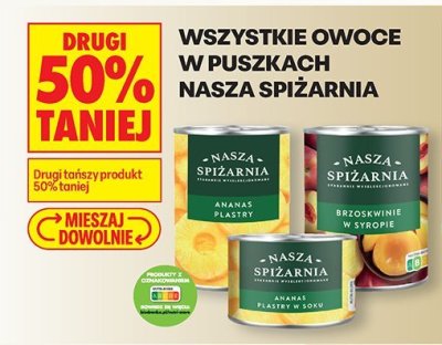 Owoce w puszkach Nasza Spiżarnia ananas plastry promocja w Biedronka