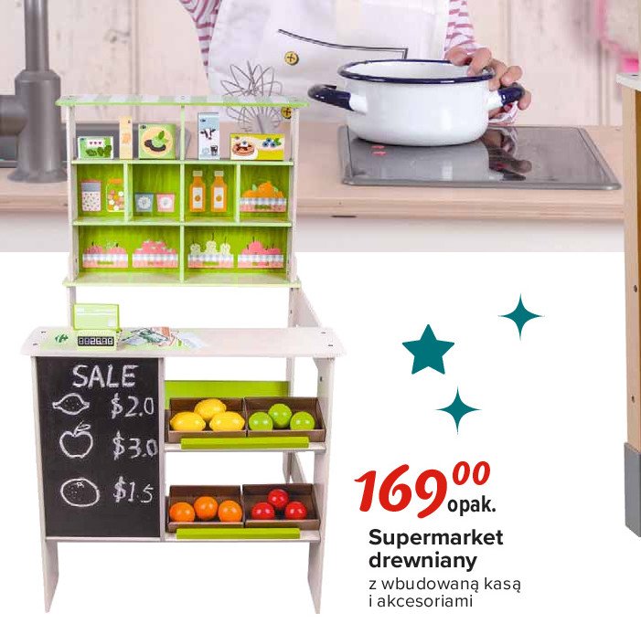 Supermarket drewniany 108 x 60 x 60 cm promocja