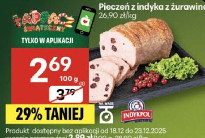 Pieczeń z indyka z żurawiną Indykpol promocja w Delikatesy Centrum