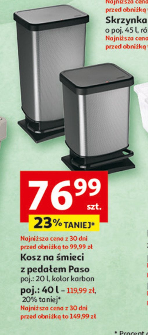 Kosz paso 40 l Rotho promocja w Auchan