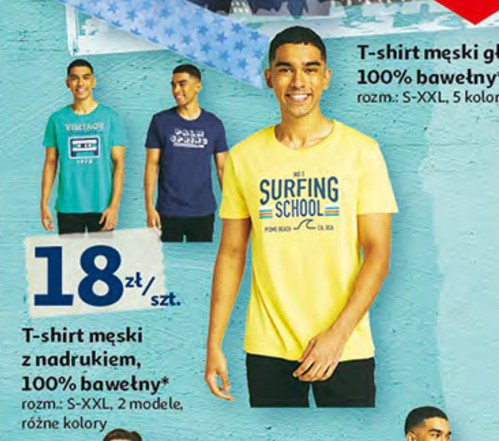 T-shirt męski z napisem s-xxl Auchan inextenso promocja