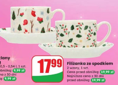 Filiżanka ze spodkiem różne wzory 2 wzory promocja w Dino