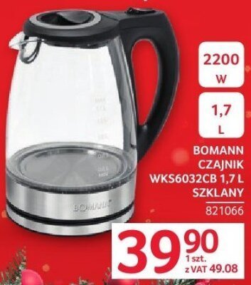 Czajnik BOMANN WKS6032CB szklany promocja w Selgros