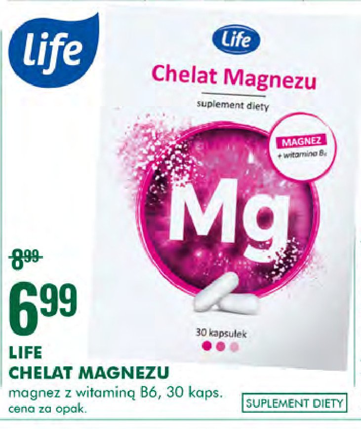 Chelat magnezu + witamina b6 Life (super-pharm) promocja