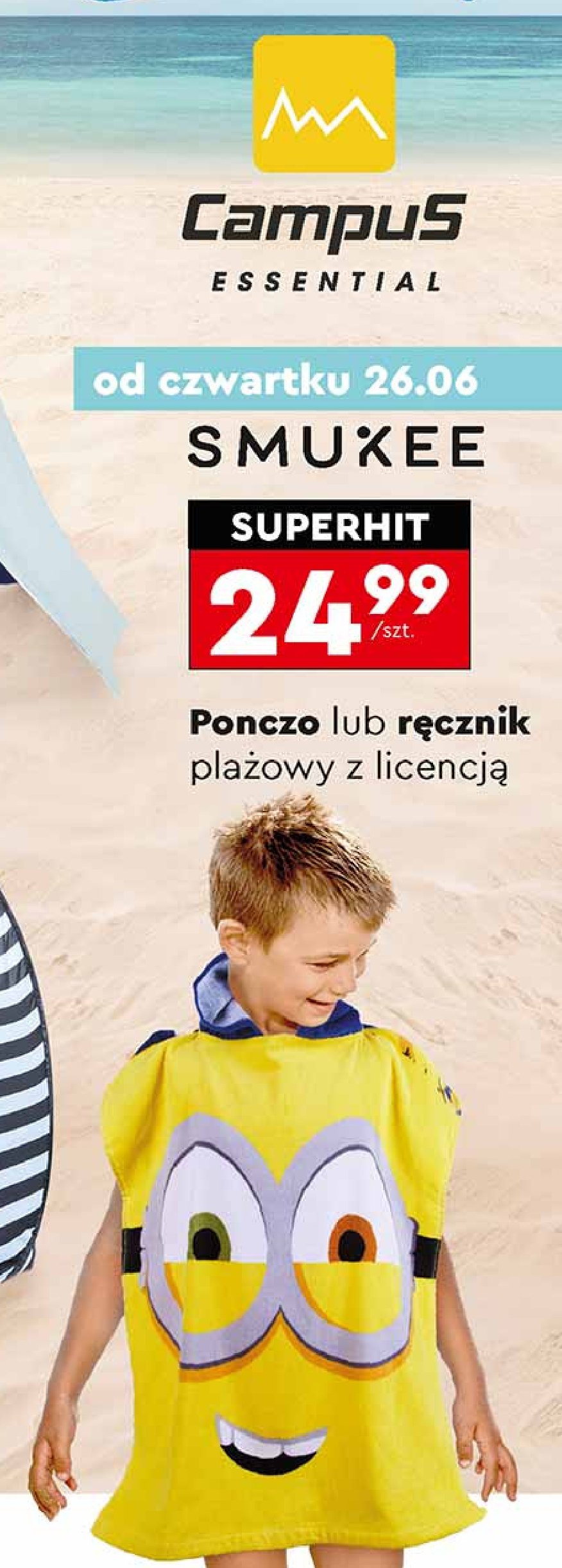 Ponczo minionki Smukee promocja w Biedronka