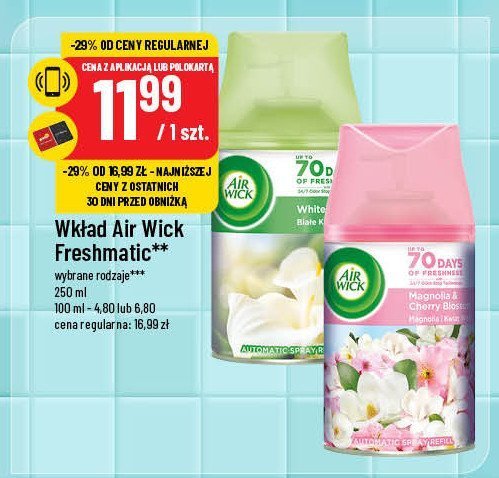 Wkład magnolia i kwiat wiśni Air wick promocja