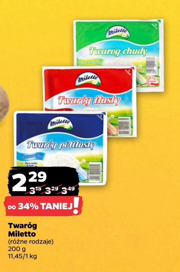 Twaróg naturalny chudy Miletto promocja