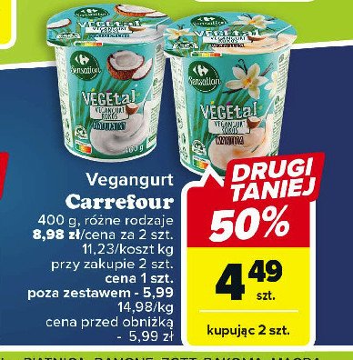 Jogurt kokosowy wanilia Carrefour sensation promocja