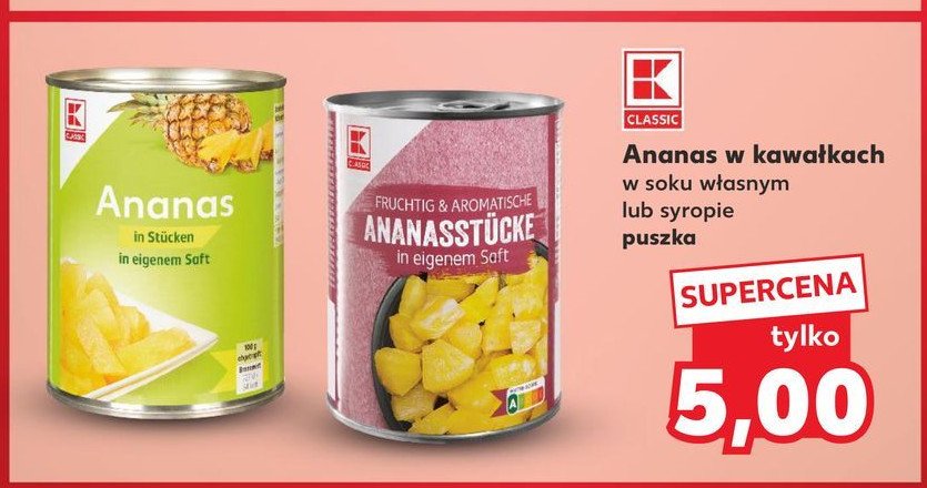 Ananas w soku własnym K-classic promocja