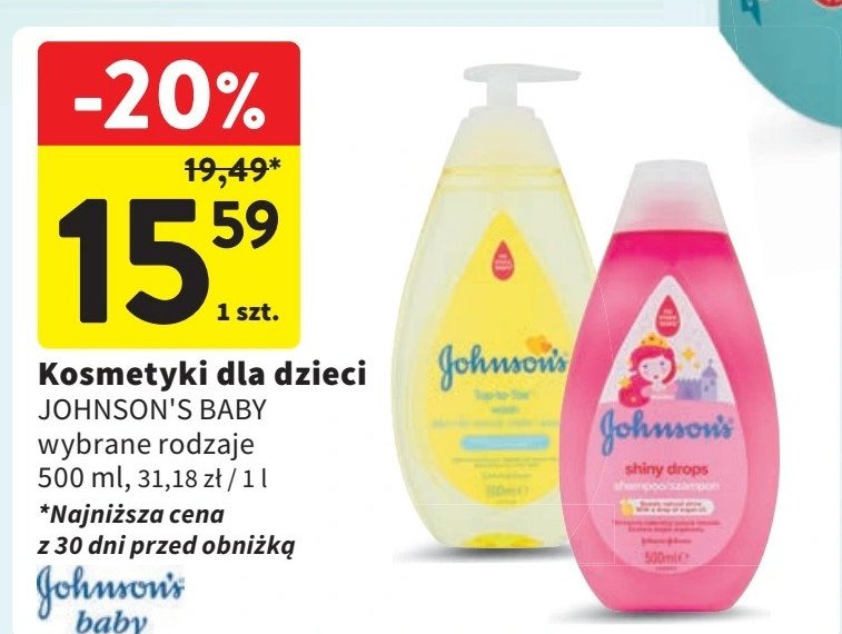 Szampon łagodny z pompką Johnson's promocja