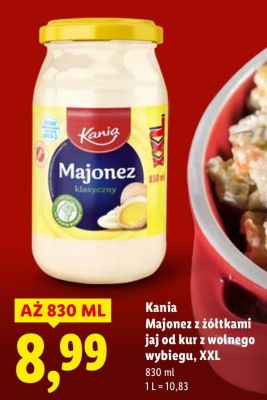 Majonez klasyczny z żółtkami jaj od kur z wolnego wybiegu XXL promocja w Lidl