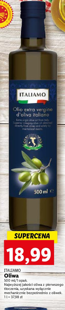 Oliwa z oliwek extra vergine Italiamo promocja