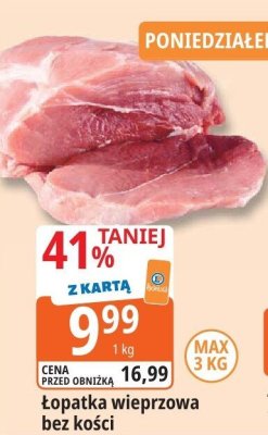 Łopatka wieprzowa bez kości promocja w Leclerc