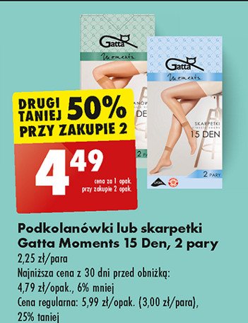 Podkolanówki moments 15 den Gatta promocja