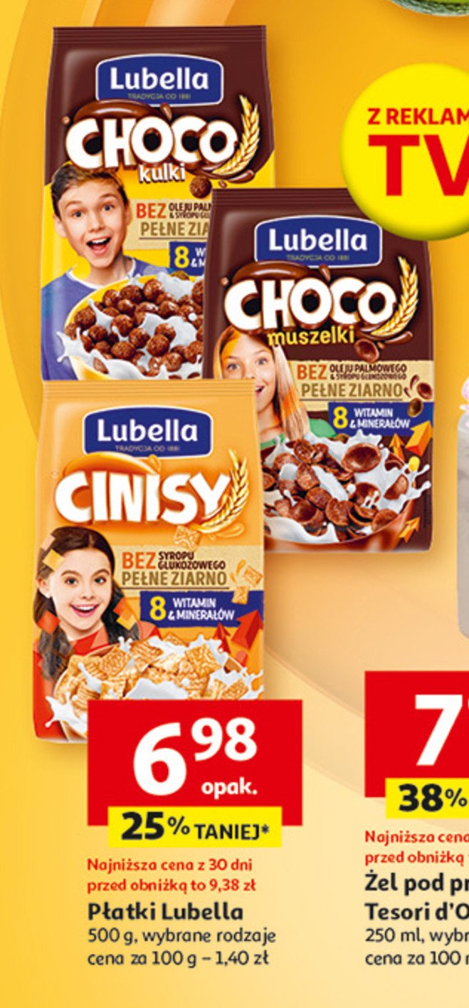 Płatki cinisy Lubella mlekołaki promocja w Auchan