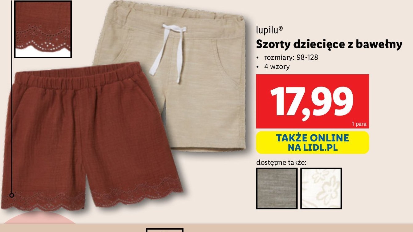 Szorty dziewcz臋ce 98-128 Lupilu promocja