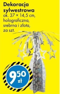 Dekoracja sylwestrowa holograficzna srebrna i złota promocja w Tedi