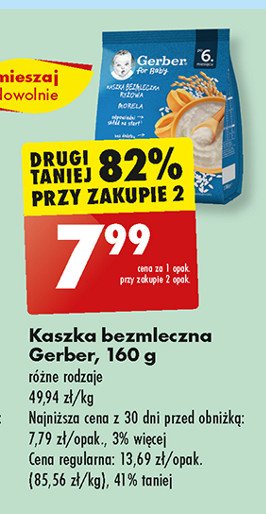 Kaszka bezmleczna ryżowa morela Gerber natural for baby promocja