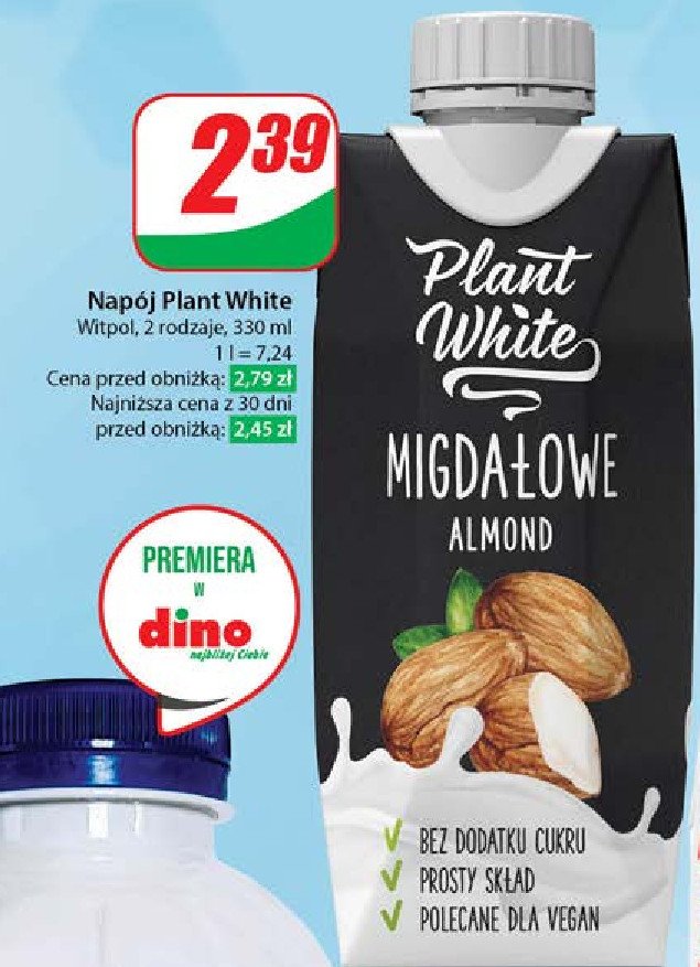 Nap贸j migda艂owy Plant white promocja