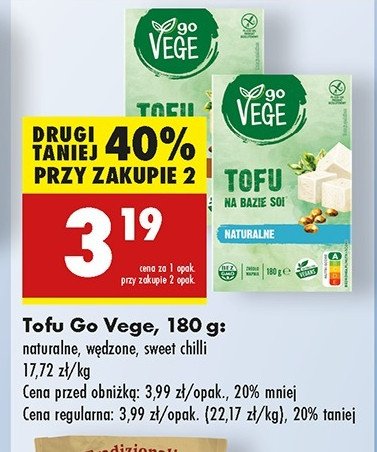 Tofu marynowane sweet chilli Govege promocja