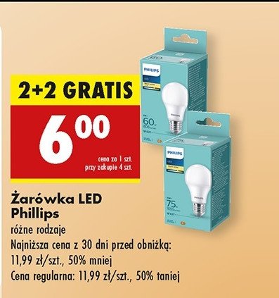 Żarówka 60w e27 Philips promocja w Biedronka