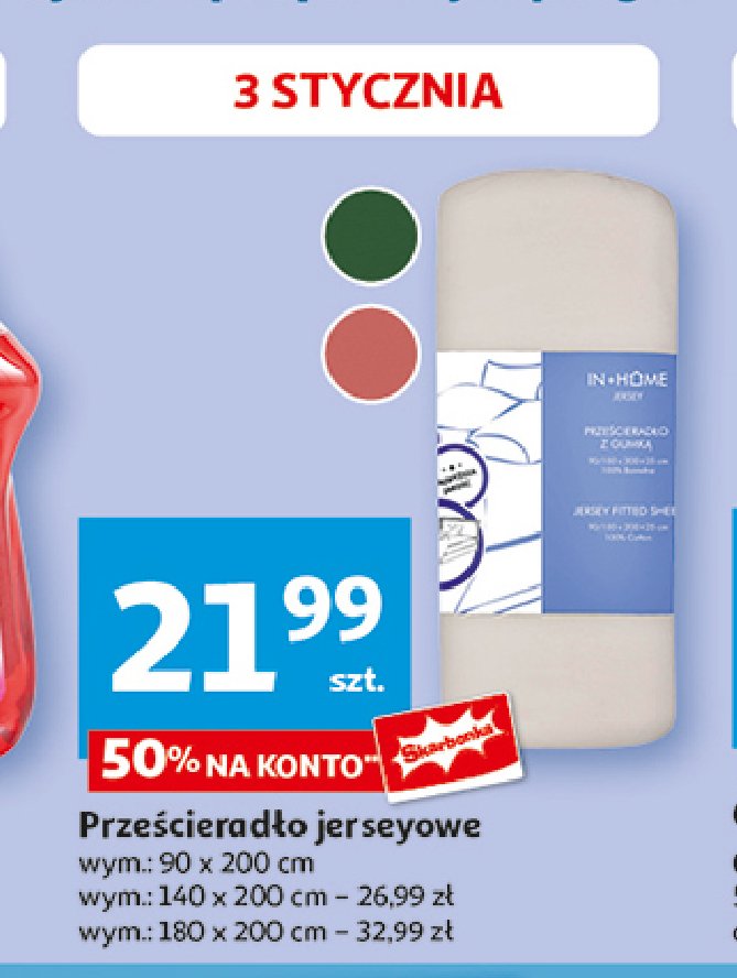 Prześcieradło jerseyowe 90 x 200 cm IN HOME promocja