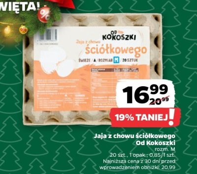 Jaja z chowu ściółkowego Od Kokoszki promocja w Netto
