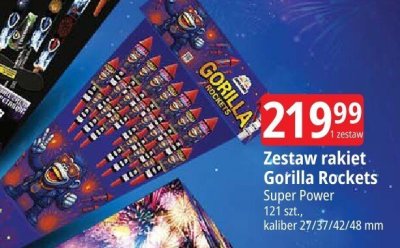 Zestaw rakiet Gorilla Rockets Super Power promocja w Leclerc