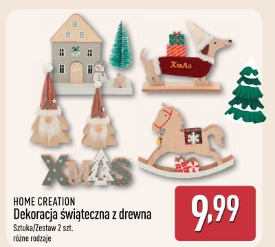 Dekoracja świąteczna z drewna  promocja w Aldi