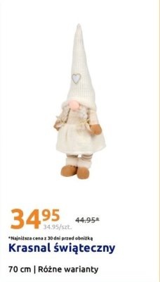 Krasnał świąteczny 70 cm promocja w Action
