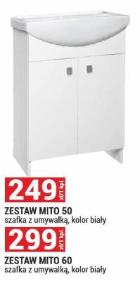 Zestaw MITO 50 szafka z umywalką kolor biały promocja w Merkury Market