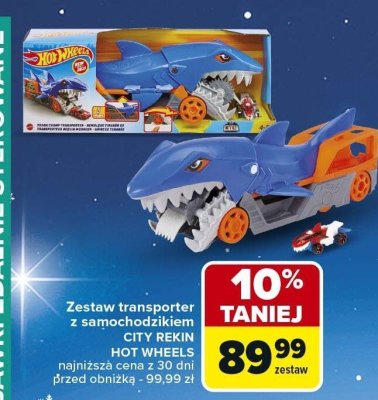 Zestaw transporter z samochodzikiem CITY REKIN HOT WHEELS promocja w Carrefour Market