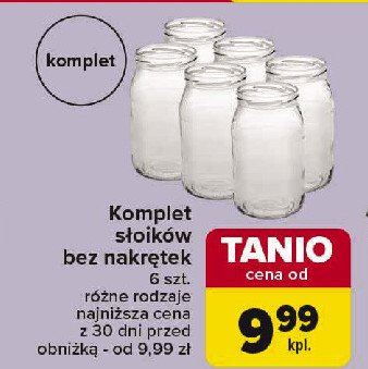 Komplet słoików bez nakrętek promocja