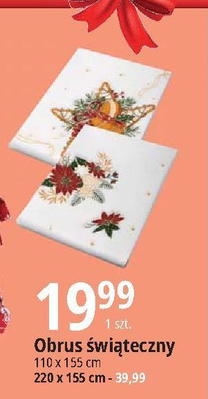 Obrus świąteczny 220 x 155 cm promocja