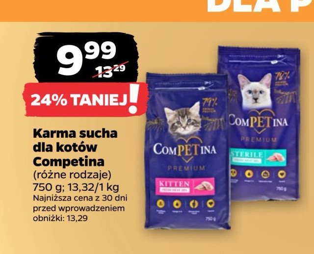 Karma dla kota sterile Competina promocja