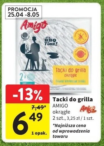 Tacki do grilla okrągłe Amigo promocja