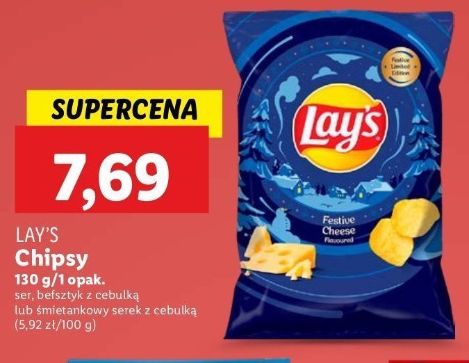 Chipsy festive cheese Lay's Frito lay lay's promocja w Lidl