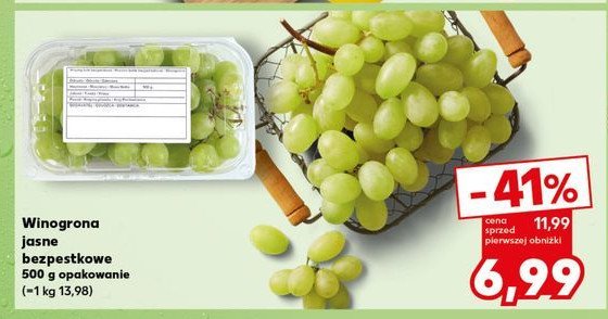 Winogrona jasne bezpestkowe promocja