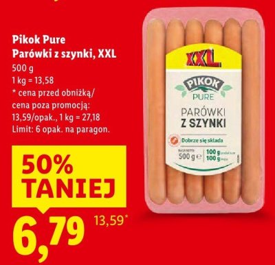 Parówki z szynki XXL promocja w Lidl