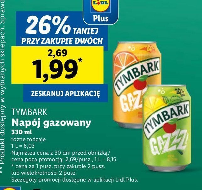 Nap贸j gazowany pomara艅cza- mango Tymbark gazzz promocja