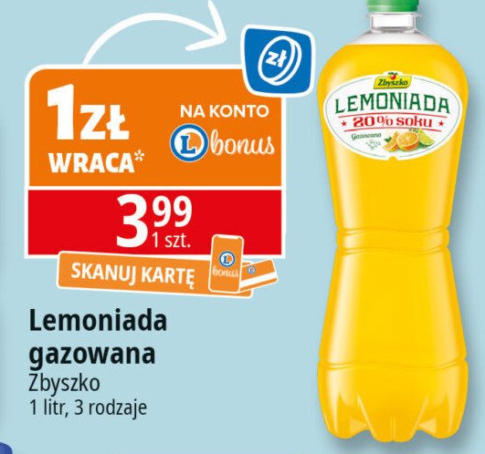 Lemoniada cytrusowa ZBYSZKO LEMONIADA Zbyszko (napoje) promocja