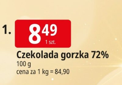 Czekolada gorzka 72% promocja w Leclerc
