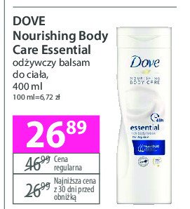 Mleczko do ciała essential Dove nourishing body care promocja