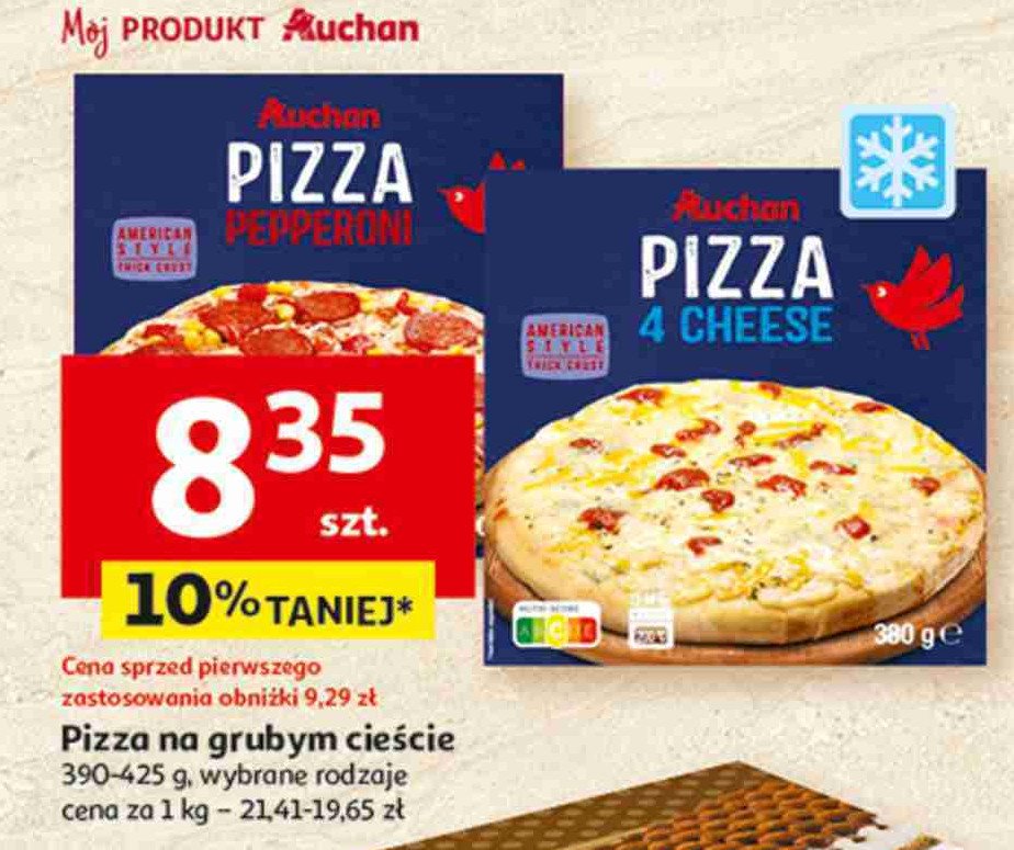 Pizza pepperoni Auchan różnorodne (logo czerwone) promocja