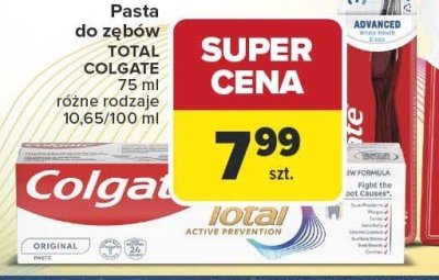 Pasta do zębów Colgate Total różne rodzaje promocja w Carrefour Market