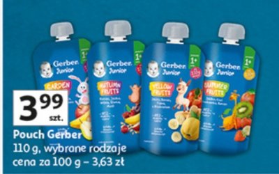 Pouch Gerber 110 g wybrane rodzaje promocja w Auchan
