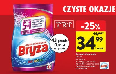 Proszek do prania Bryża do koloru promocja w Intermarche